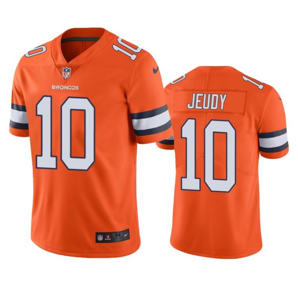 Personalized Men’s Jerry Jeudy Denver Broncos Limited Footbal Jersey Orange Color Rush