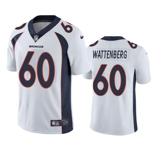 Personalized Men’s Luke Wattenberg Denver Broncos Limited Footbal Jersey White