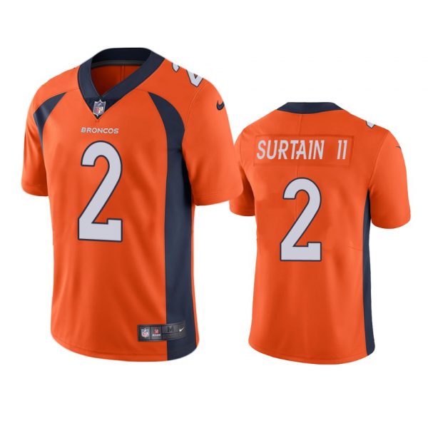 Personalized Men’s Patrick Surtain II Denver Broncos Limited Footbal Jersey Orange