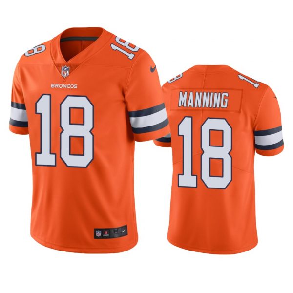 Personalized Men’s Peyton Manning Denver Broncos Limited Footbal Jersey Orange Color Rush