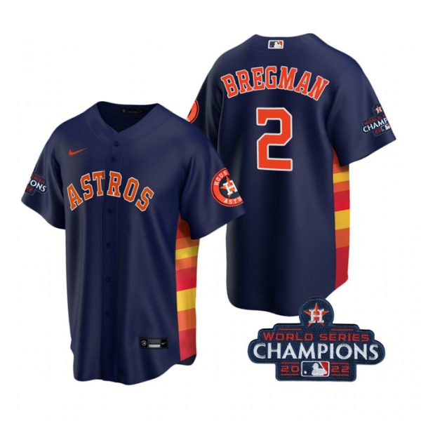 Personalized Youth Alex Bregman Houston Astros 2022 World Series Champions Navy Stitched Jersey