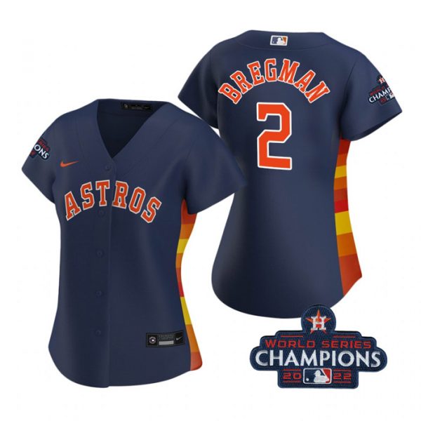 Personalized Women’s Alex Bregman Houston Astros 2022 World Series Champions Navy Stitched Jersey