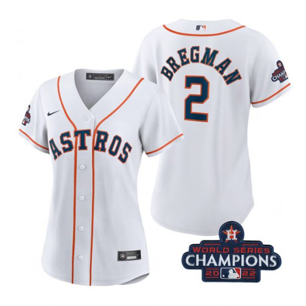 Personalized Women’s Alex Bregman Houston Astros 2022 World Series Champions White Stitched Jersey