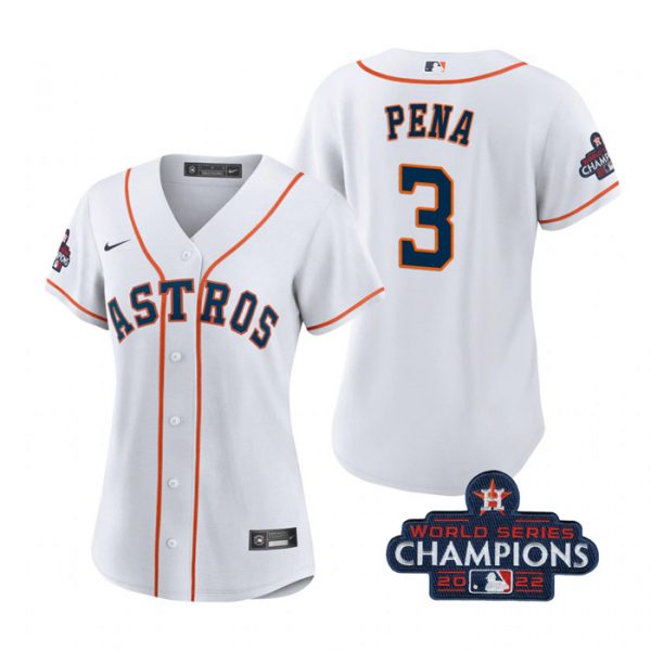 Personalized Women’s Jeremy Pena Houston Astros 2022 World Series Champions White Stitched Jersey