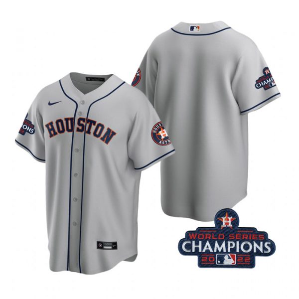 Personalized Men’s Blank Houston Astros 2022 World Series Champions Gray Stitched Jersey