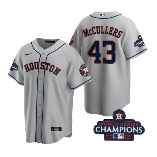 Personalized Men’s Lance Mccullers Houston Astros 2022 World Series Champions Gray Stitched Jersey
