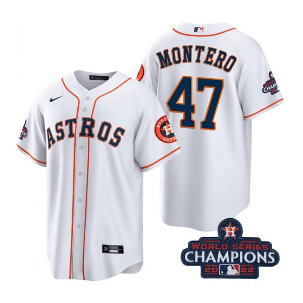Personalized Men’s Rafael Montero Houston Astros 2022 World Series Champions White Stitched Jersey