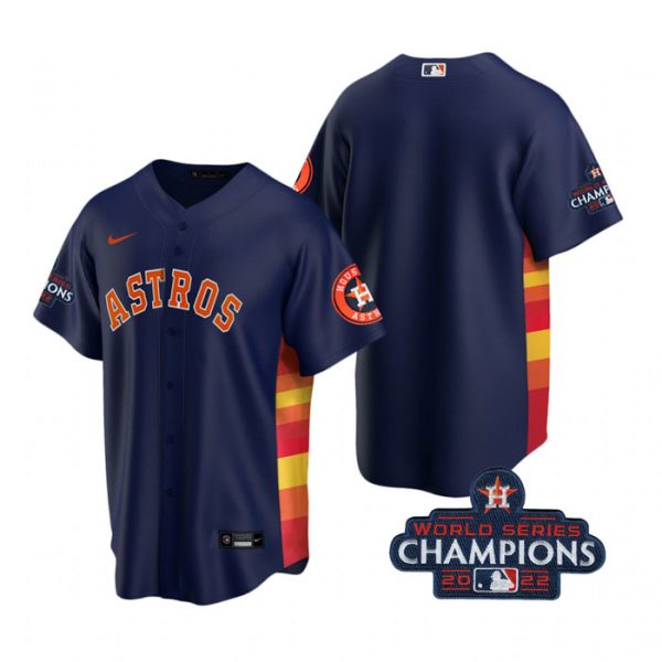 Personalized Men’s Blank Houston Astros 2022 World Series Champions Navy Stitched Jersey