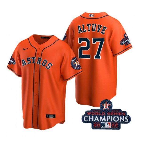 Personalized Men’s Jose Altuve Houston Astros 2022 World Series Champions Orange Stitched Jersey