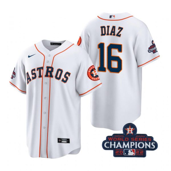 Personalized Men’s Aledmys Diaz Houston Astros 2022 World Series Champions White Stitched Jersey
