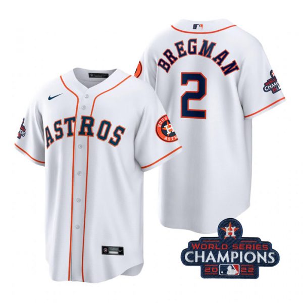 Personalized Men’s Alex Bregman Houston Astros 2022 World Series Champions White Stitched Jersey