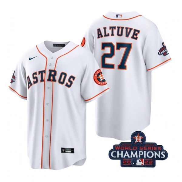 Personalized Men’s Jose Altuve Houston Astros 2022 World Series Champions White Stitched Jersey