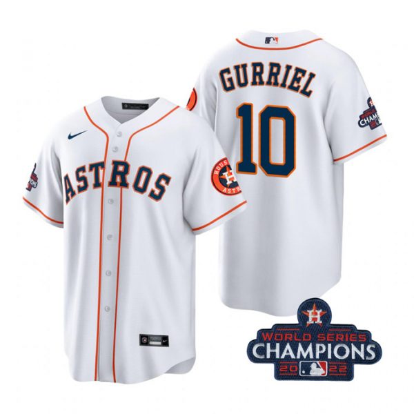Personalized Men’s Yuli Gurriel Houston Astros 2022 World Series Champions White Stitched Jersey