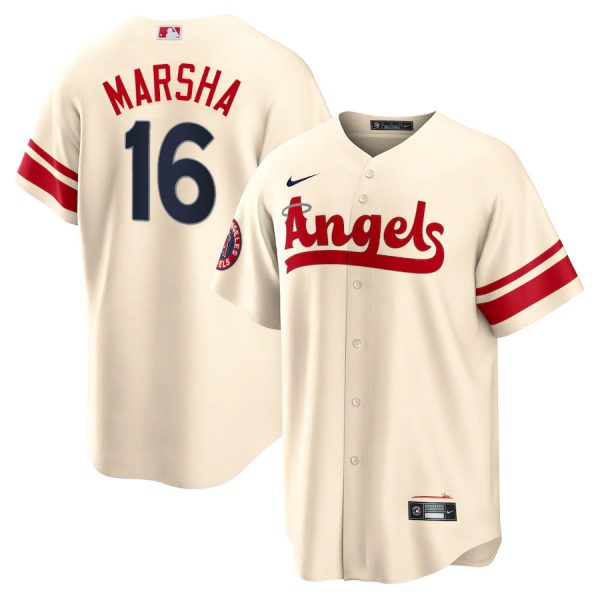 Personalized Youth Los Angeles Angels Brandon Marsha 2022 City Connect Cream Stitched Jersey