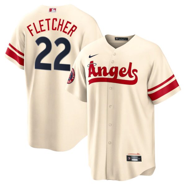 Personalized Youth Los Angeles Angels David Fletcher 2022 City Connect Cream Stitched Jersey