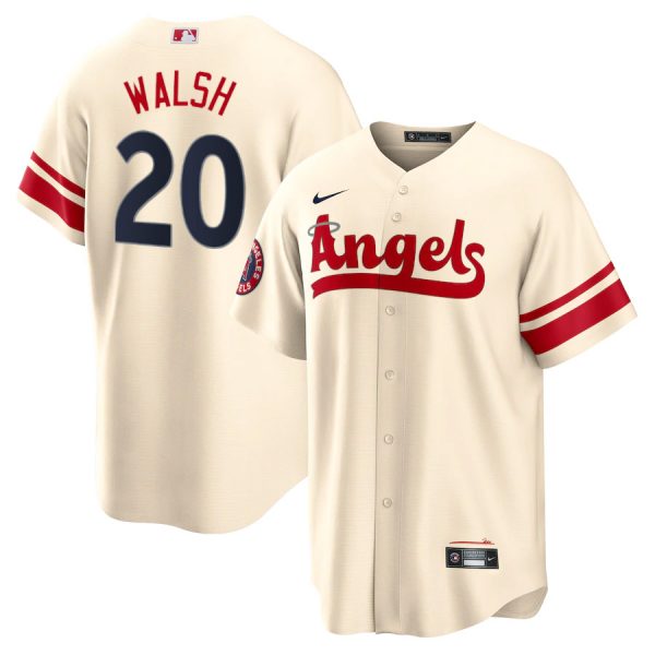 Personalized Youth Los Angeles Angels Jared Walsh 2022 City Connect Cream Stitched Jersey