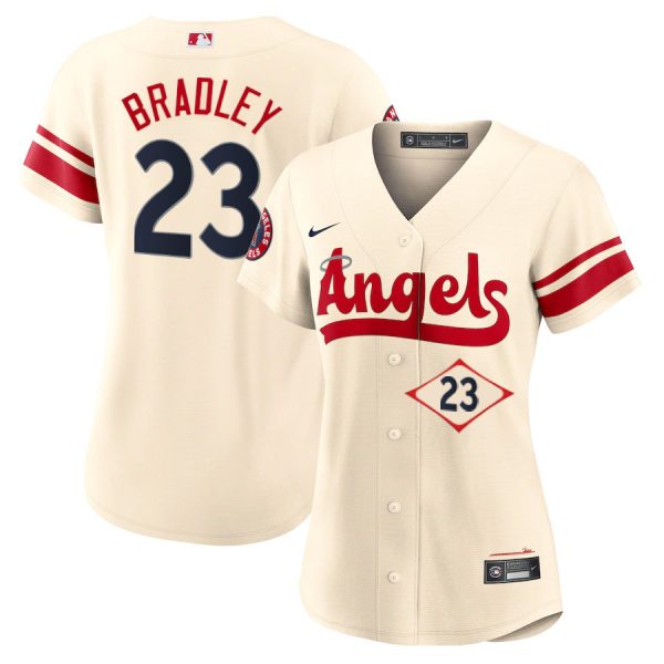 Personalized Women’s Los Angeles Angels Archie Bradley City Connect Special Edition Cream Stitched Jersey