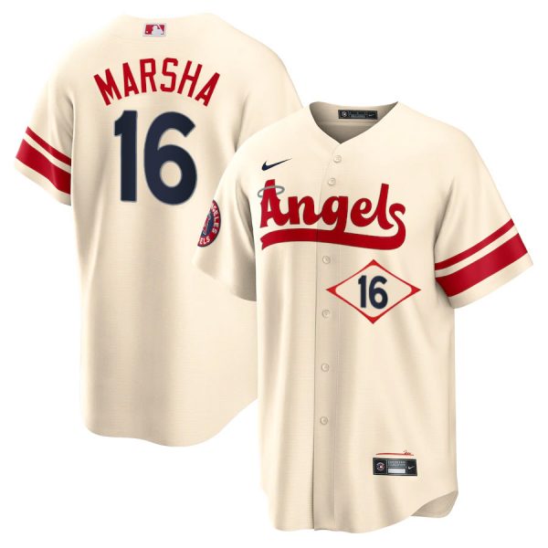Personalized Men’s Los Angeles Angels Brandon Marsha City Connect Special Edition Cream Stitched Jersey