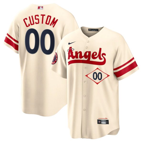 Personalized Men’s Los Angeles Angels City Connect Special Edition Cream Stitched Jersey