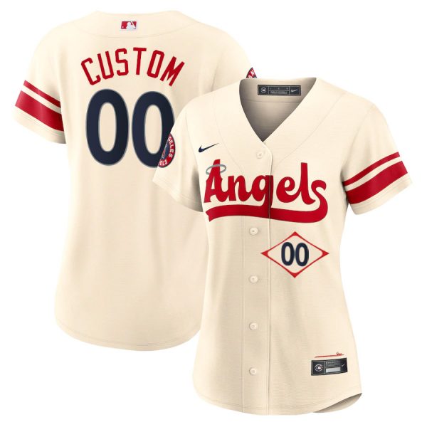 Personalized Women’s Los Angeles Angels City Connect Special Edition Cream Stitched Jersey