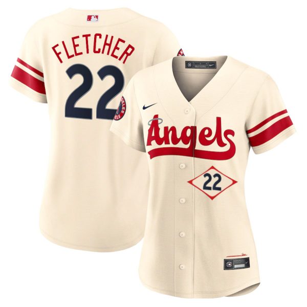 Personalized Women’s Los Angeles Angels David Fletcher City Connect Special Edition Cream Stitched Jersey