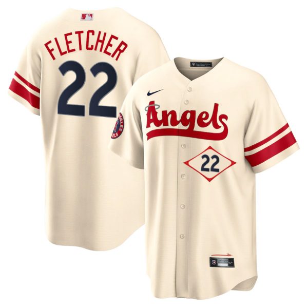 Personalized Men’s Los Angeles Angels David Fletcher City Connect Special Edition Cream Stitched Jersey