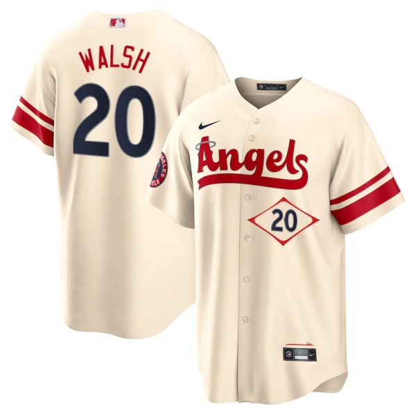 Personalized Men’s Los Angeles Angels Jared Walsh City Connect Special Edition Cream Stitched Jersey