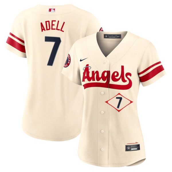 Personalized Women’s Los Angeles Angels Jo Adell City Connect Special Edition Cream Stitched Jersey