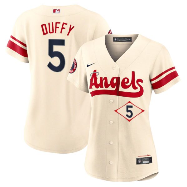 Personalized Women’s Los Angeles Angels Matt Duffy City Connect Special Edition Cream Stitched Jersey