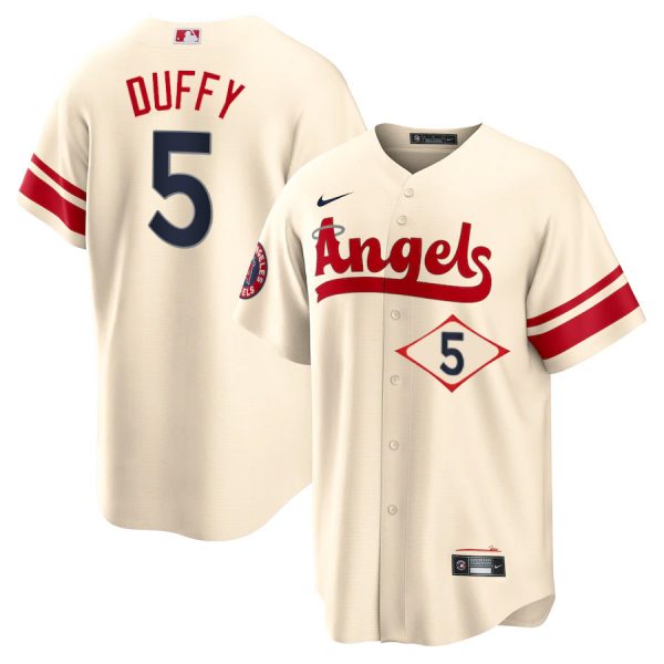 Personalized Men’s Los Angeles Angels Matt Duffy City Connect Special Edition Cream Stitched Jersey