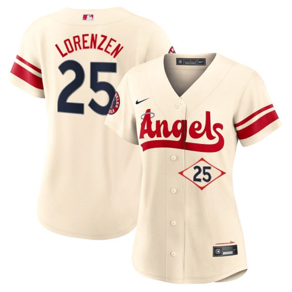 Personalized Women’s Los Angeles Angels Michael Lorenzen City Connect Special Edition Cream Stitched Jersey