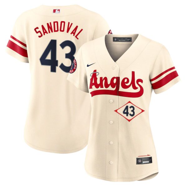 Personalized Women’s Los Angeles Angels Patrick Sandoval City Connect Special Edition Cream Stitched Jersey