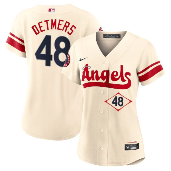 Personalized Women’s Los Angeles Angels Reid Detmers City Connect Special Edition Cream Stitched Jersey