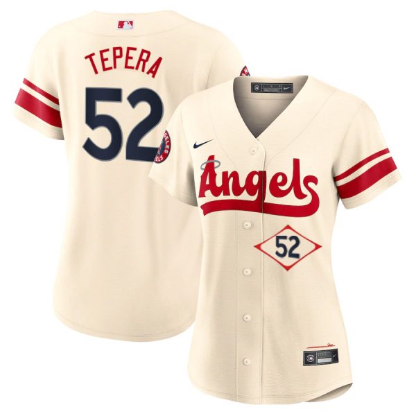 Personalized Women’s Los Angeles Angels Ryan Tepera City Connect Special Edition Cream Stitched Jersey