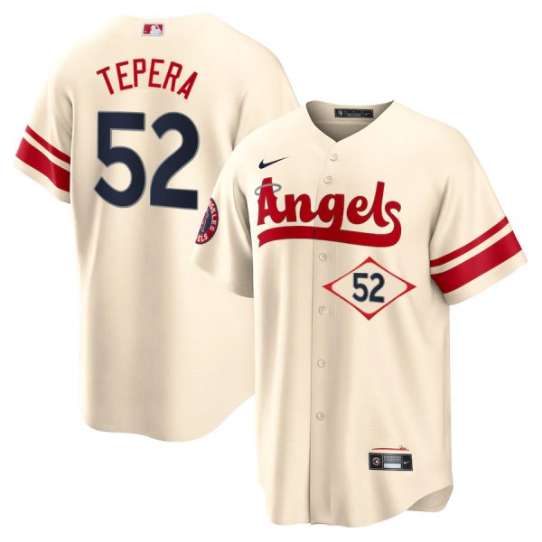 Personalized Men’s Los Angeles Angels Ryan Tepera City Connect Special Edition Cream Stitched Jersey