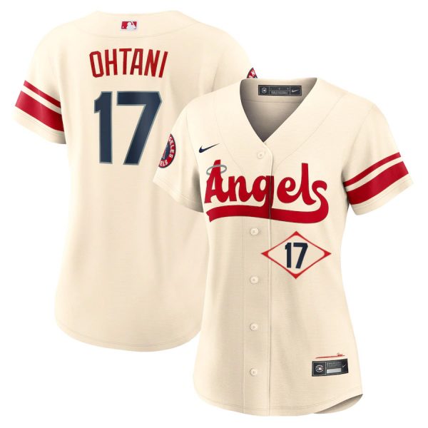 Personalized Women’s Los Angeles Angels Shohei Ohtani City Connect Special Edition Cream Stitched Jersey