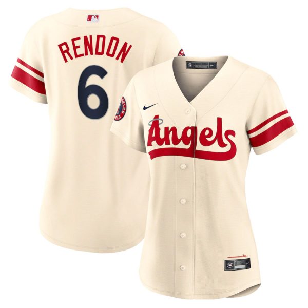 Personalized Women’s Los Angeles Angels Anthony Rendon 2022 City Connect Cream Stitched Jersey