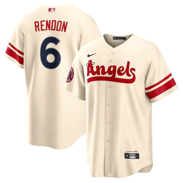 Personalized Men’s Cool Base Los Angeles Angels Anthony Rendon 2022 City Connect Cream Stitched Jersey