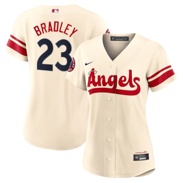 Personalized Women’s Los Angeles Angels Archie Bradley 2022 City Connect Cream Stitched Jersey
