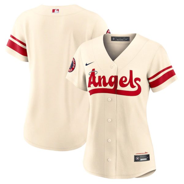 Personalized Women’s Los Angeles Angels Blank 2022 City Connect Cream Stitched Jersey