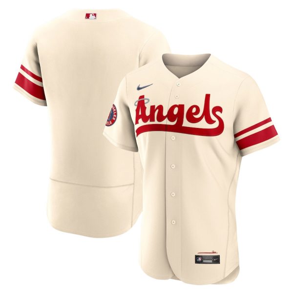 Personalized Men’s Flex Base Los Angeles Angels Blank 2022 City Connect Cream Stitched Jersey