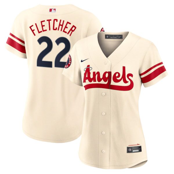 Personalized Women’s Los Angeles Angels David Fletcher 2022 City Connect Cream Stitched Jersey