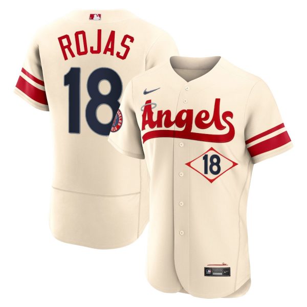 Personalized Men’s Flex Base Los Angeles Angels Jose Rojas 2022 City Connect Cream Stitched Jersey
