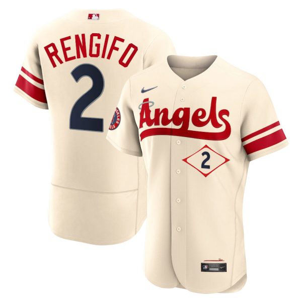 Personalized Men’s Flex Base Los Angeles Angels Luis Rengifo 2022 City Connect Cream Stitched Jersey