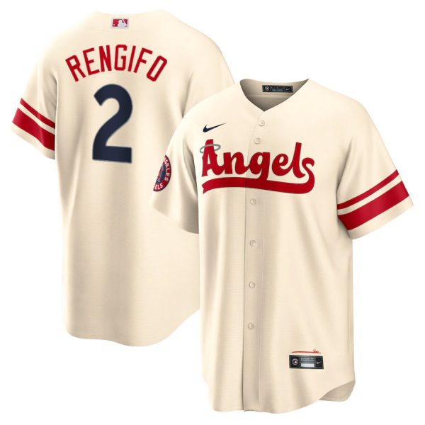 Personalized Men’s Cool Base Los Angeles Angels Luis Rengifo 2022 City Connect Cream Stitched Jersey