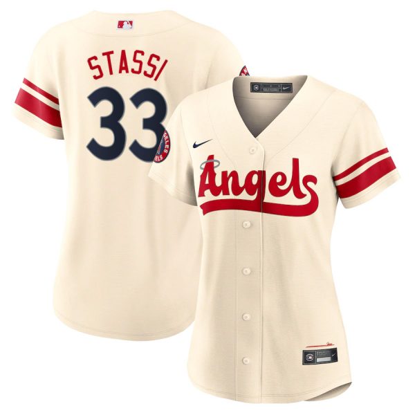 Personalized Women’s Los Angeles Angels Max Stassi 2022 City Connect Cream Stitched Jersey