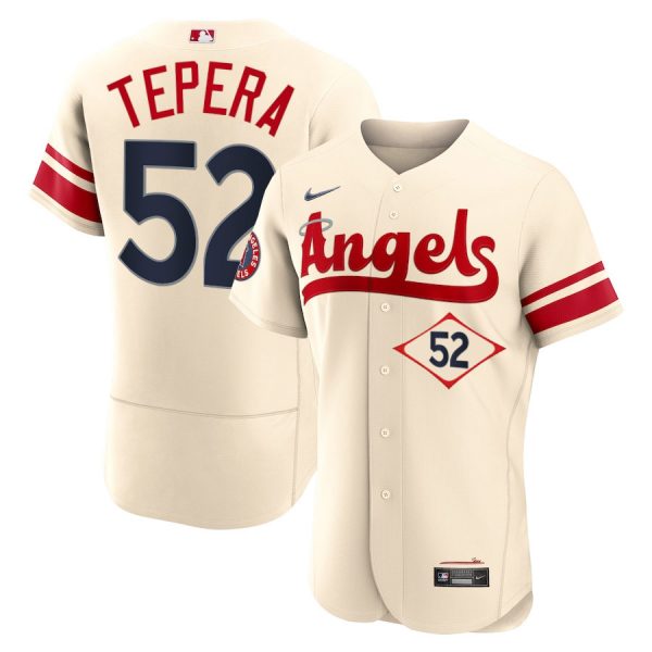 Personalized Men’s Flex Base Los Angeles Angels Ryan Tepera 2022 City Connect Cream Stitched Jersey