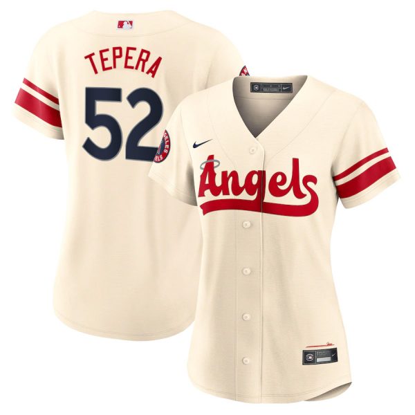 Personalized Women’s Los Angeles Angels Ryan Tepera 2022 City Connect Cream Stitched Jersey