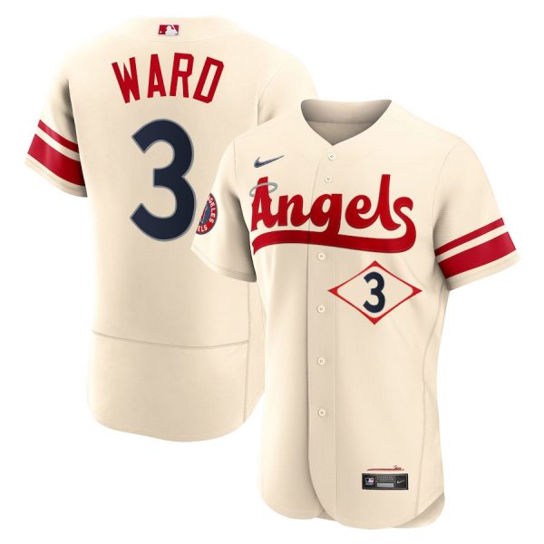 Personalized Men’s Flex Base Los Angeles Angels Taylor Ward 2022 City Connect Cream Stitched Jersey