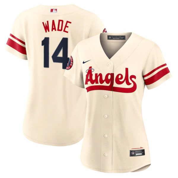 Personalized Women’s Los Angeles Angels Tyler Wade 2022 City Connect Cream Stitched Jersey